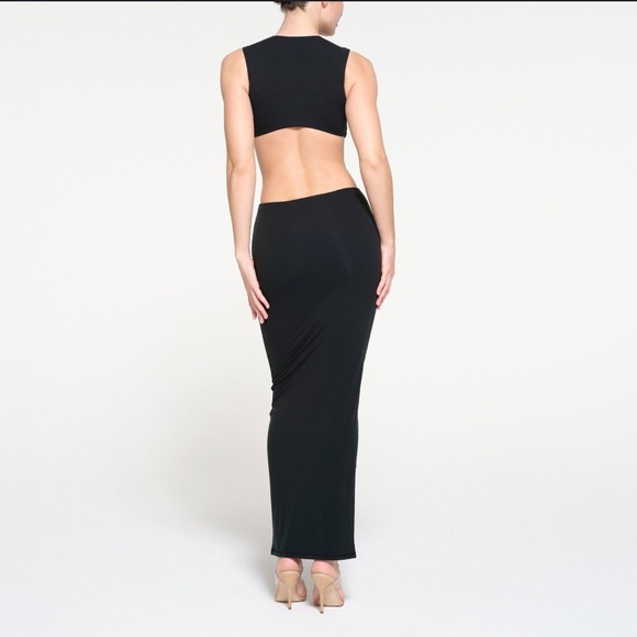 NWOT Skims dark gray open back maxi stretchy dress - Picture 1 of 5